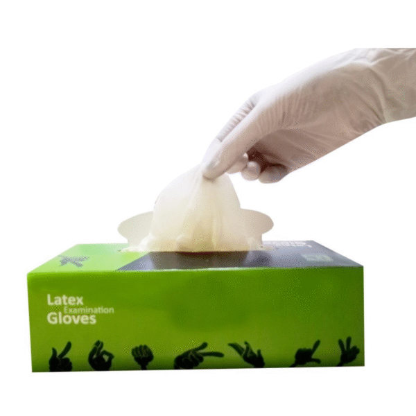 Latex Dental & Medical Examination Disposable Gloves – Premium Quality White, 100 Pieces - Image 2